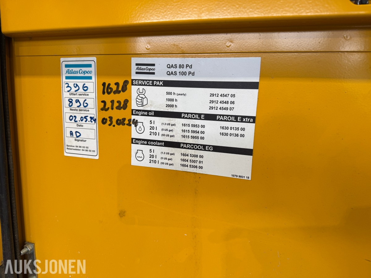 2014 Atlas Copco QAS 80 DIESELAGGREGAT PÅ HENGER