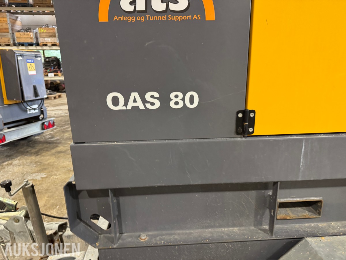 2014 Atlas Copco QAS 80 DIESELAGGREGAT PÅ HENGER