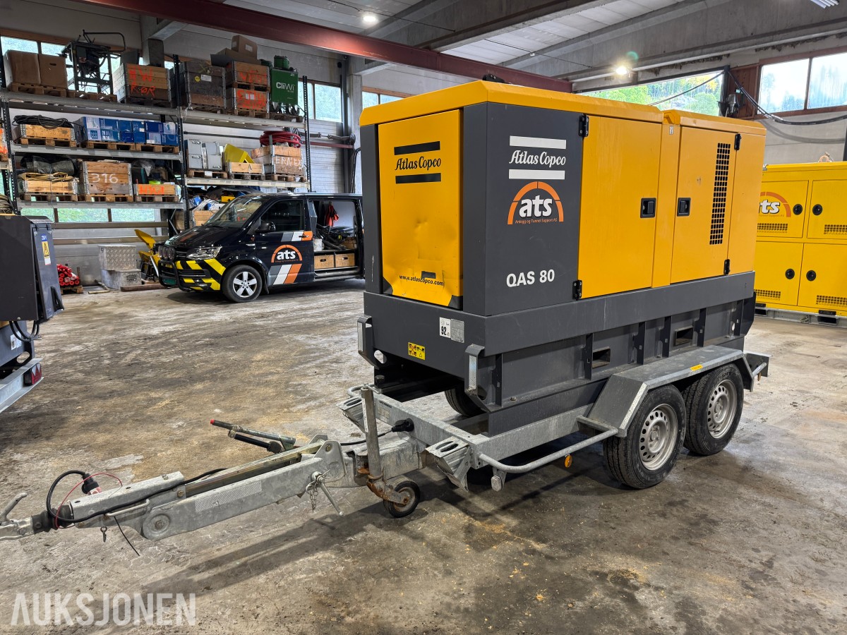 2014 Atlas Copco QAS 80 DIESELAGGREGAT PÅ HENGER