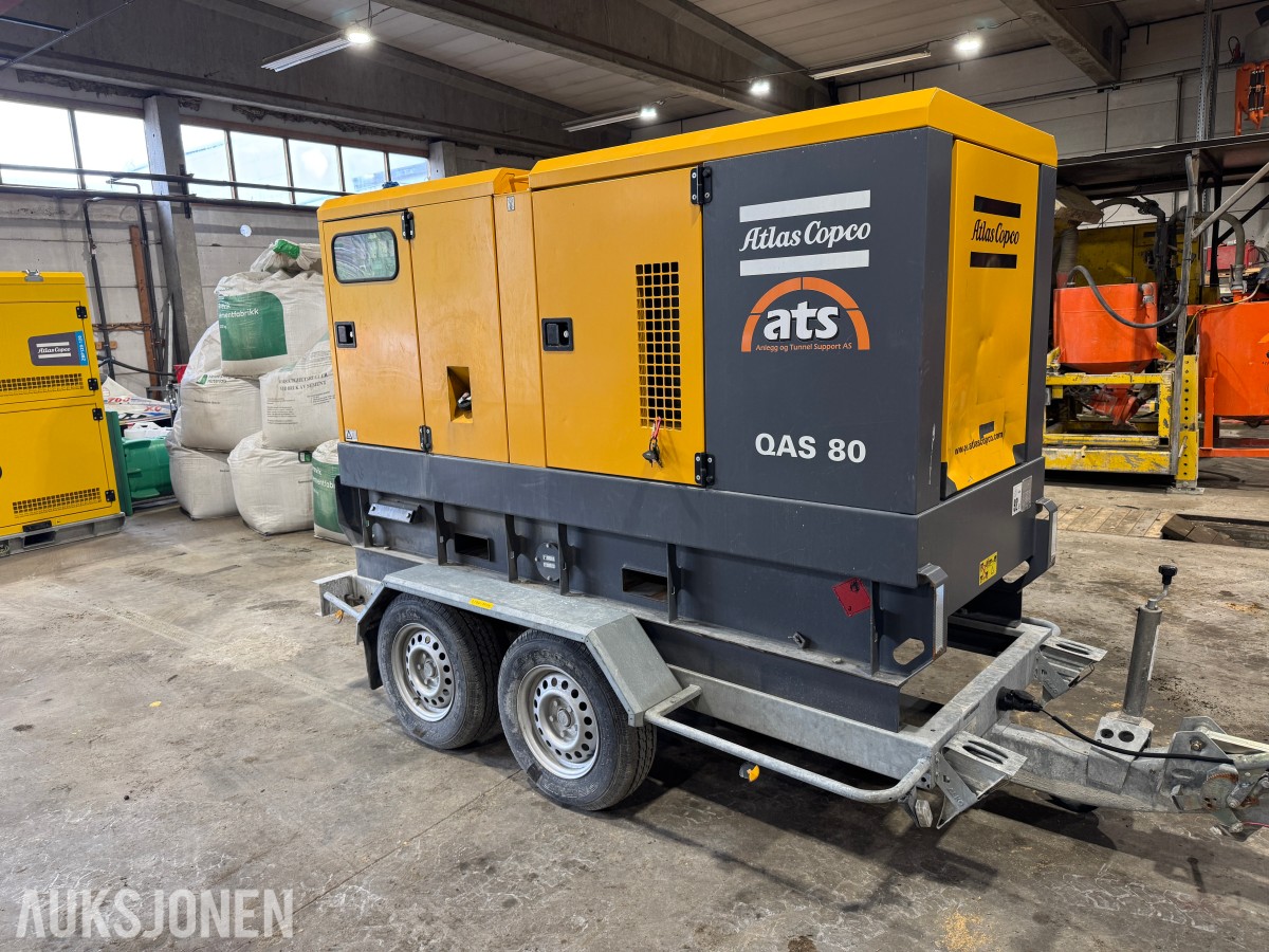 2014 Atlas Copco QAS 80 DIESELAGGREGAT PÅ HENGER