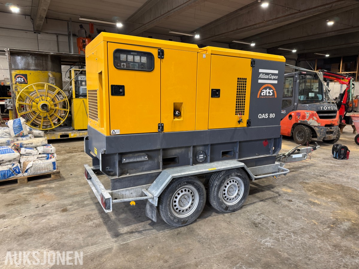 2014 Atlas Copco QAS 80 DIESELAGGREGAT PÅ HENGER