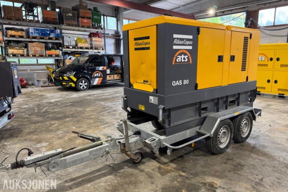 2014 Atlas Copco QAS 80 DIESELAGGREGAT PÅ HENGER