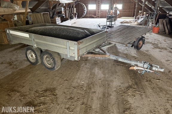1989 Tysse Boggihenger 1400 kg totalvekt + skiboks