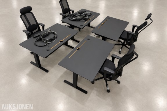 4 stk HÅG SoFi 7500 kontorstoler med 4 stk Swedstyle elektriske hev-/senk skrivebord 140 × 80 cm