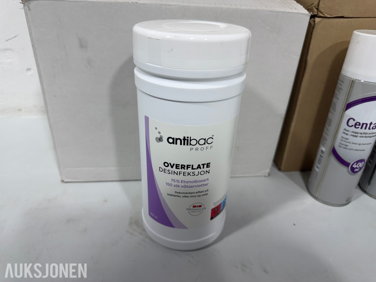 Parti med Antibac desinfeksjon og Centaura insektspray