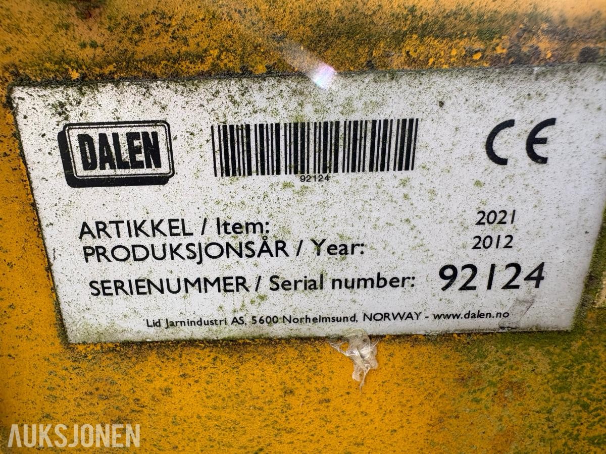 2012 Dalen 2021 hydraulisk traktorskjær