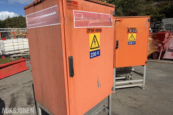 15 STK BYGGESTRØMSKAP - HOLTE INDUSTRI / BYGGSTRØM - 32A / 63A / 250A / 400A - 230V / 400V