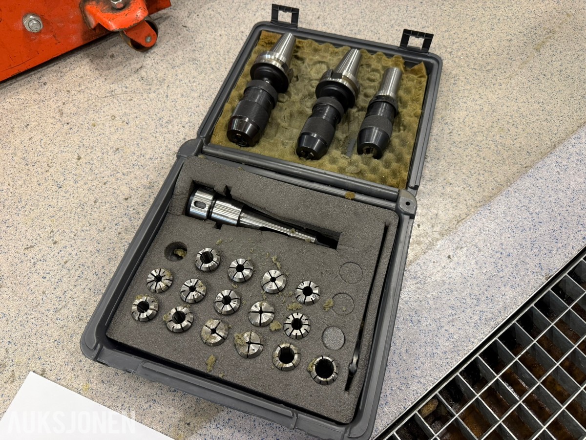 3 stk. borechucker med holdere - ISO 40
