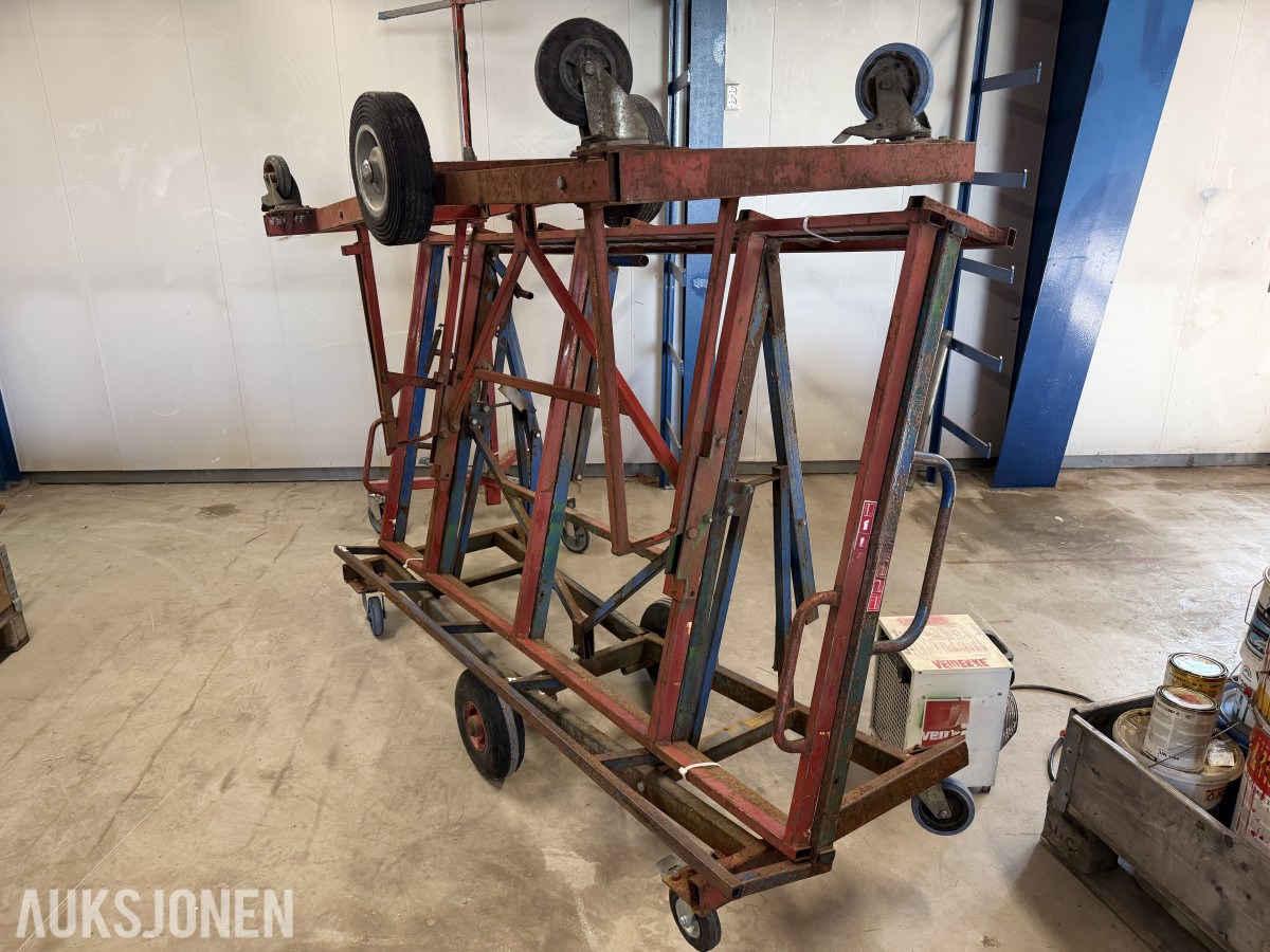 3 STK GIPSBORD / PLATEBORD - VIPPEFUNKSJON - HJULUNDERSTELL - FUNGERER