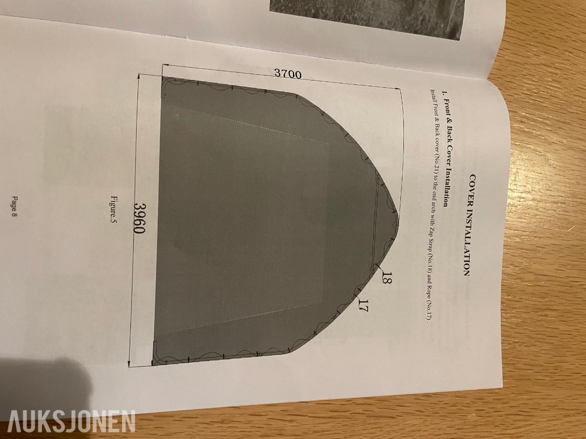 2024 NY/UBRUKT Hall / telt / garasje 300 gms PE UV-bestandig