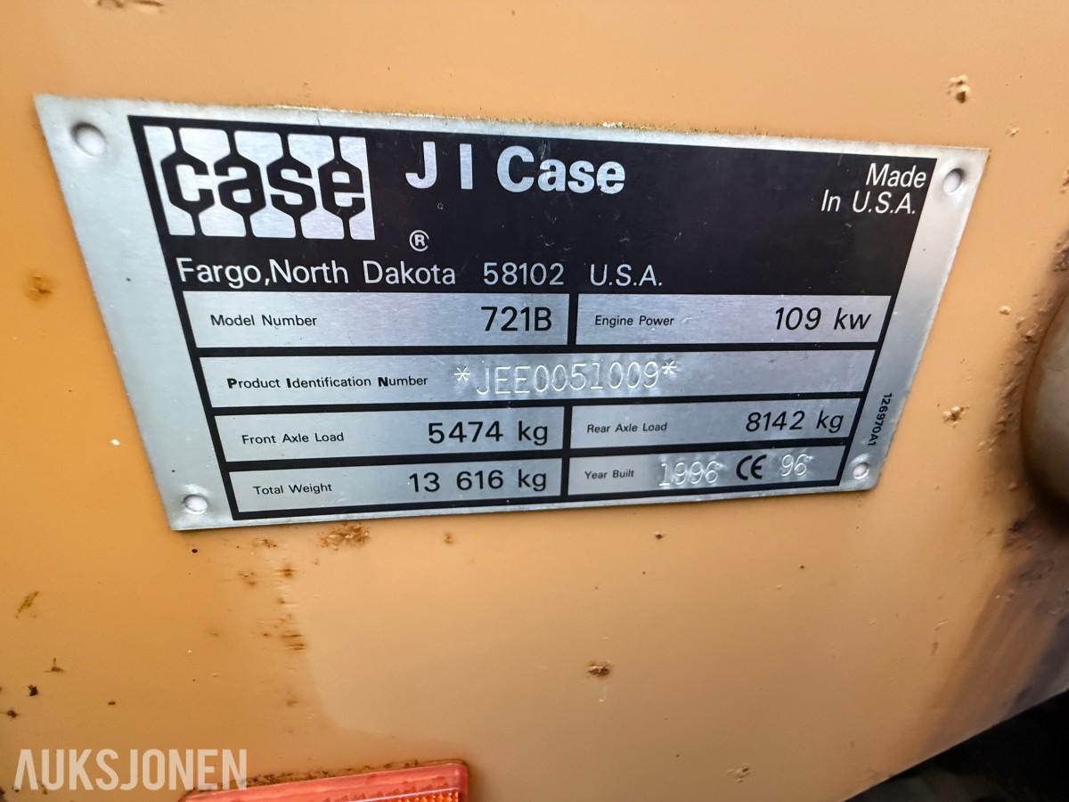 1996 Case 721B Hjullaster - HK - Skuff - 15000T
