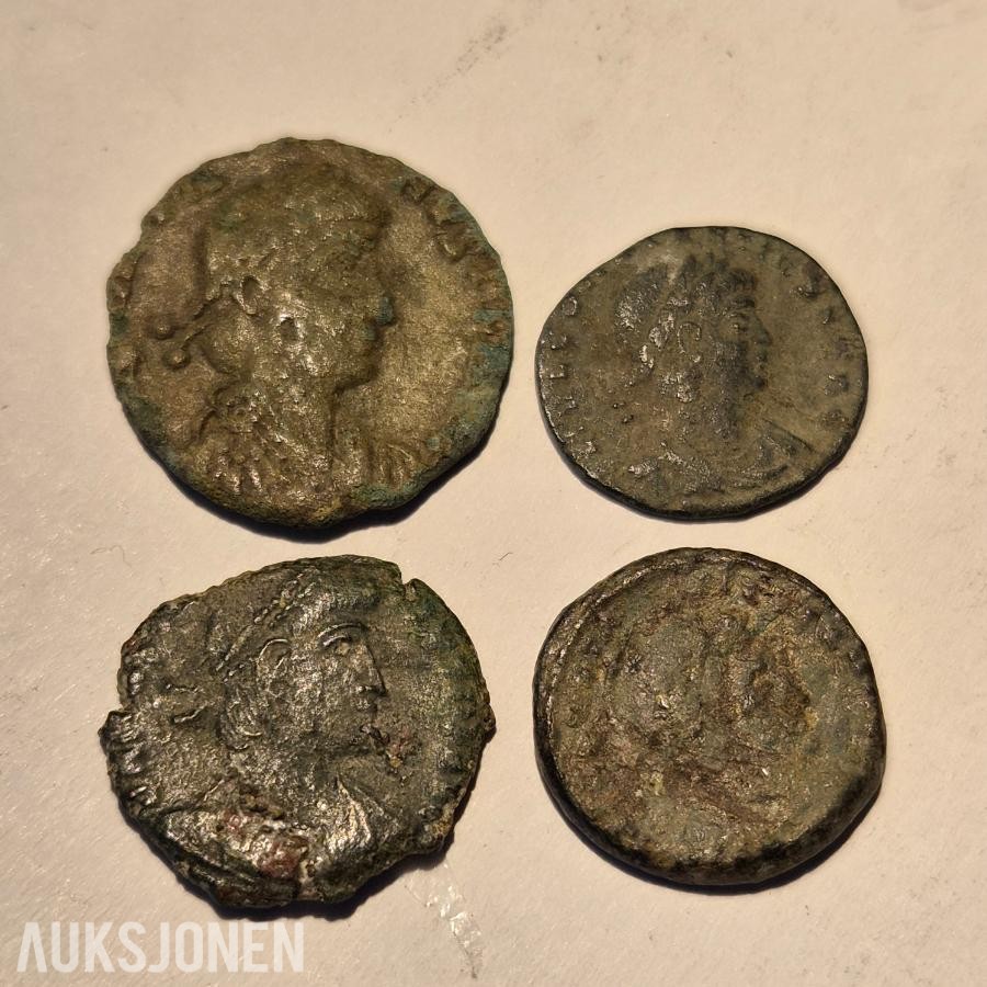 Romerske mynter 4 stk Ca 1700 år gamle