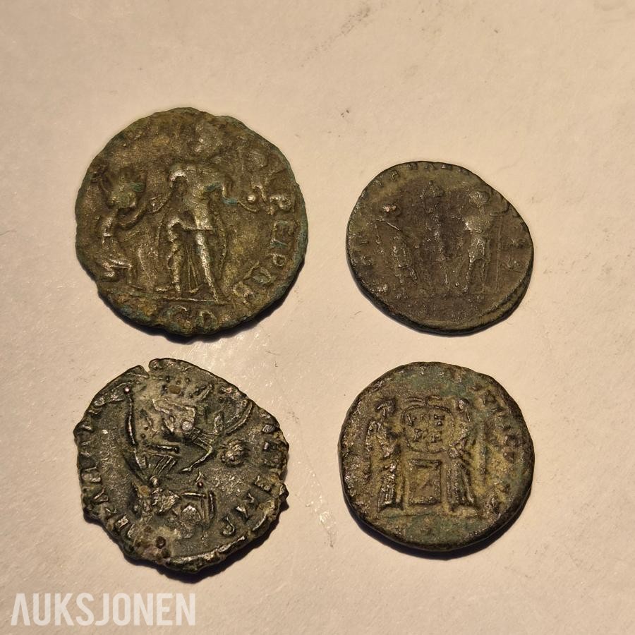 Romerske mynter 4 stk Ca 1700 år gamle