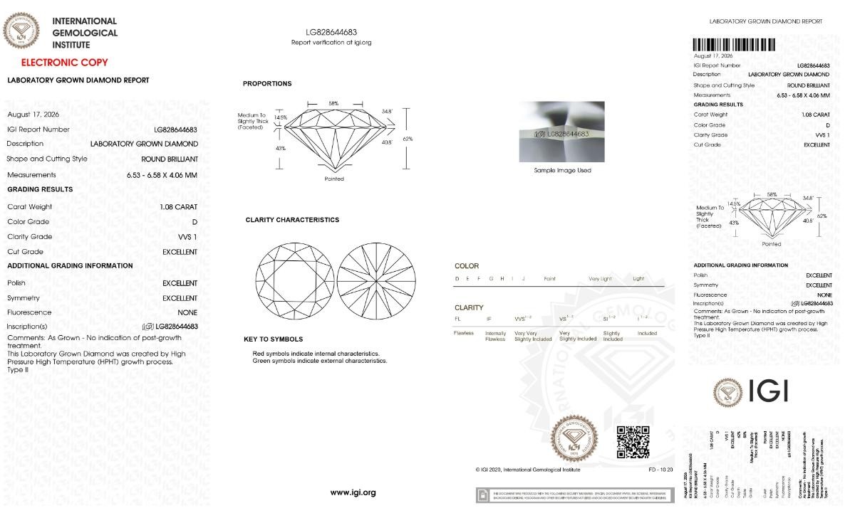Matchet par: 2,16CT Lab-diamanter - D/VVS1 - Triple Excellent.