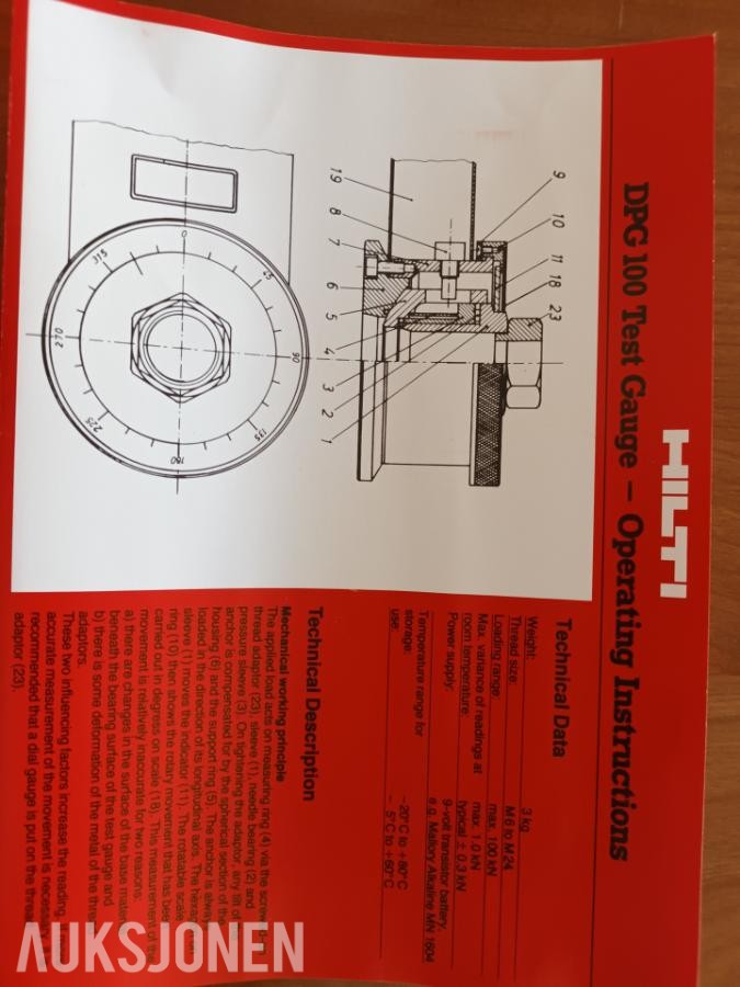 Hilti DPG 100 Digital ankertester