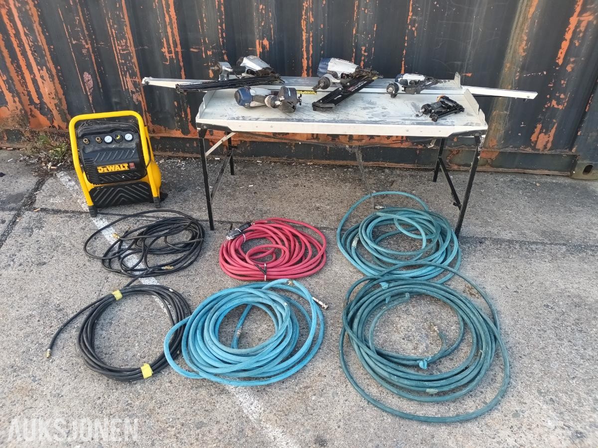 komplett Spiker anlegg Kompressor, pistoler og slanger