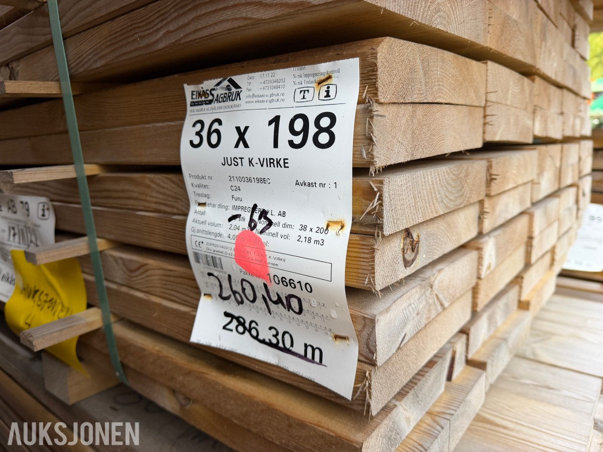 IMPREGNERT K-VIRKE 36 X 198 MM- 260,40 LM