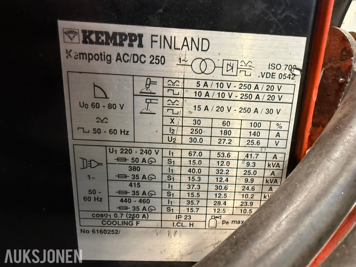 Kemppi Kempotig AC/DC 250 – 250A TIG-sveiseapparat – AC/DC