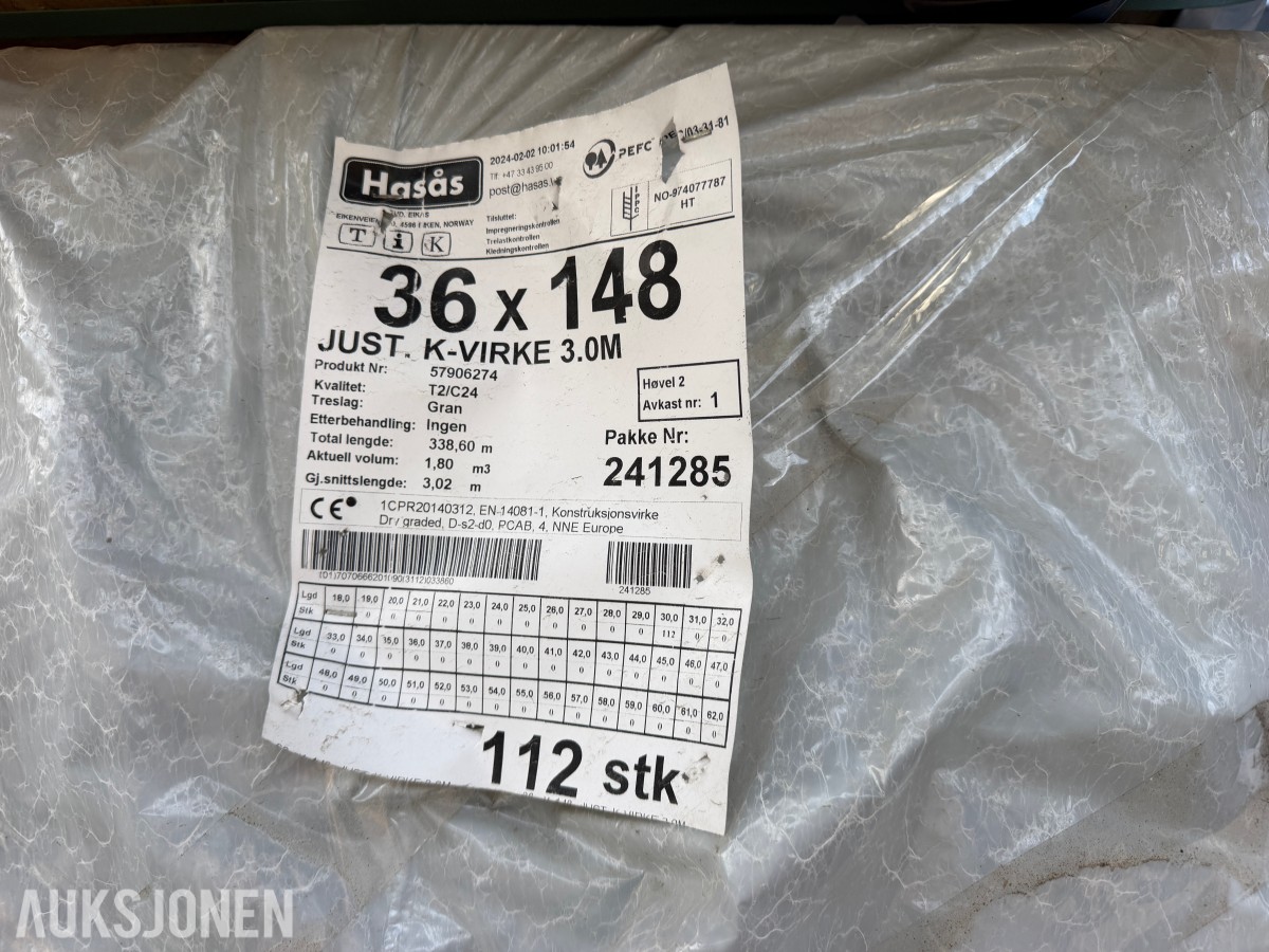 36 X 148 MM – 112 STK. – 338,6LM – C24