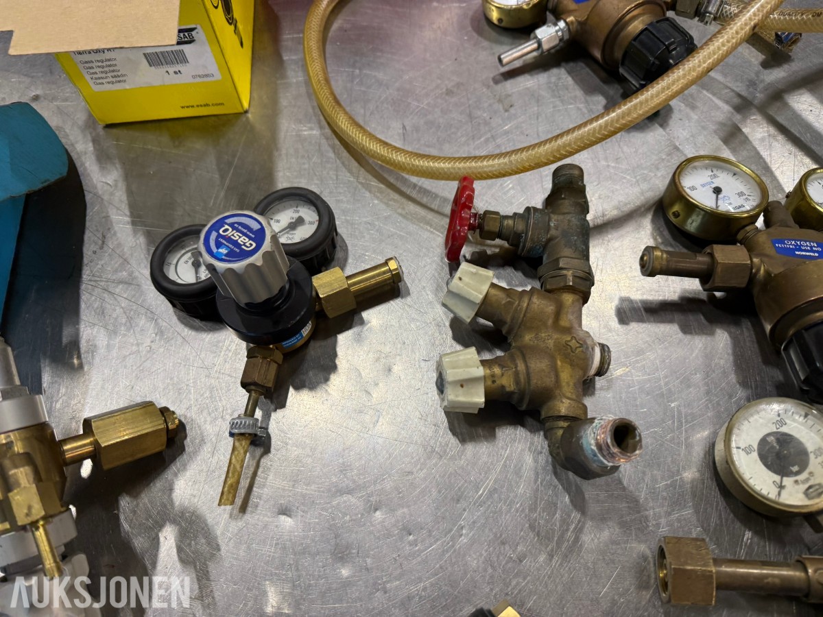 arti gassregulatorer / reduksjonsventiler – Oksygen, acetylen og argon – ESAB m.fl.