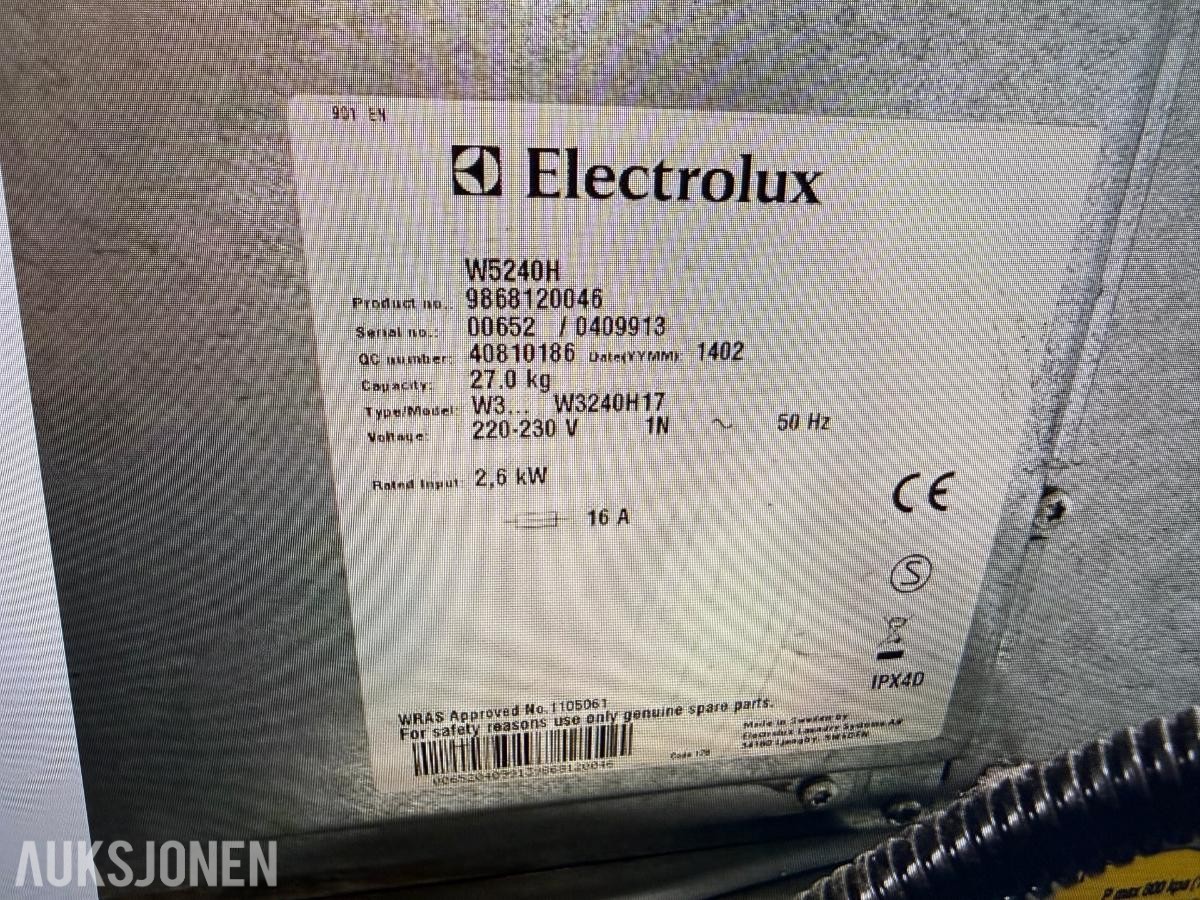 2014 Electrolux industrivaskemaskin 27kg kapasitet