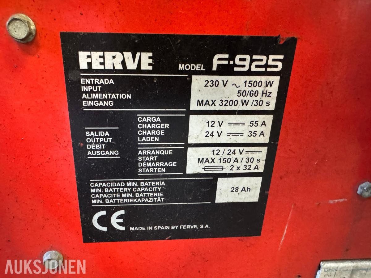Ferve F-925 batterilader - startbooster på hjul