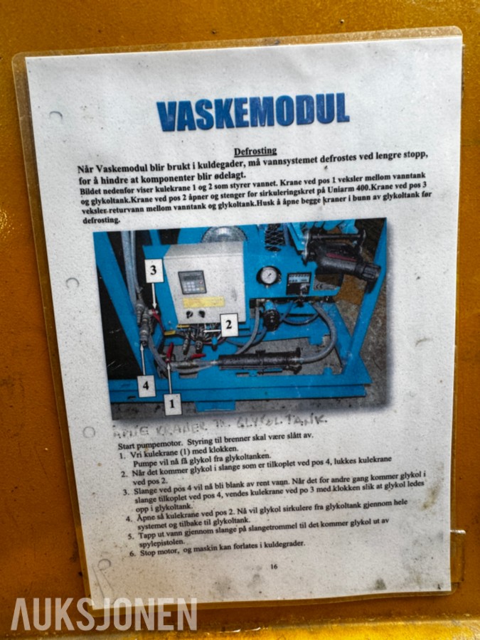 2008 Risa Uniarm 400 skiltvasker / Vaskemodul med styrepanel/Joystick
