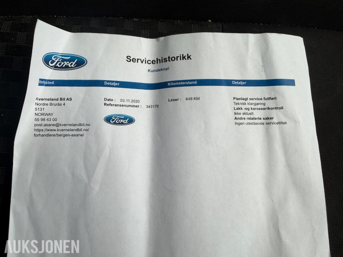 2020 FORD TRANSIT 2.0 185 AUTOMAT SKAP BAKLØFTER WEBASTO CRUISE KAMERA