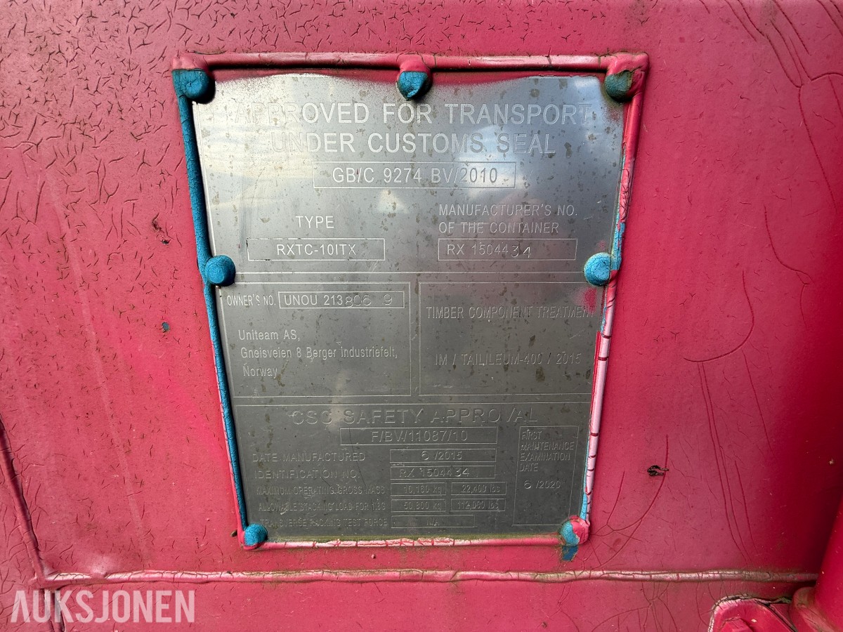 10-fots lager-/verkstedcontainer med elektrisk anlegg – 2015