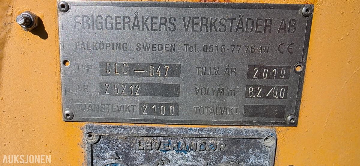 2019 Falköping CLC-647 saltspreder, 8,2 / 4,0 m³, 2 100 kg