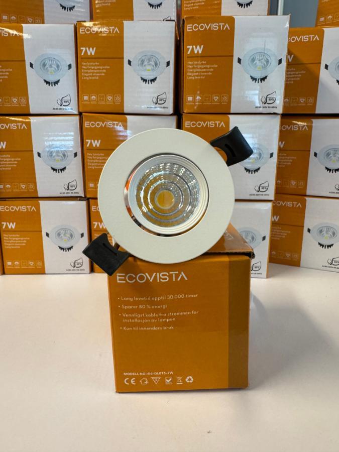 60 stykk 7w Ecovista Dimbare Moderne Led Spotter. WHITE EDITION. Helt nye! Ecovista