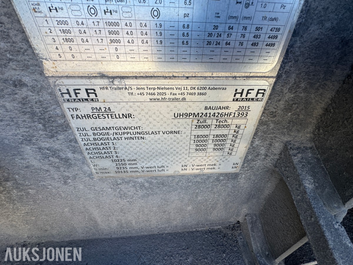 2015 HFR PM 24 3-AKSLET SLEPVOGN 28 TONN