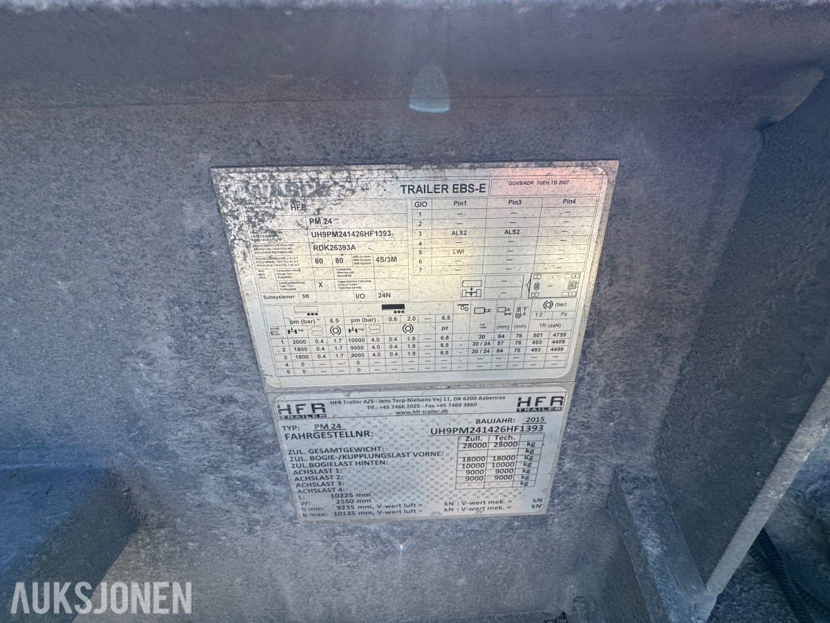 2015 HFR PM 24 3-AKSLET SLEPVOGN 28 TONN