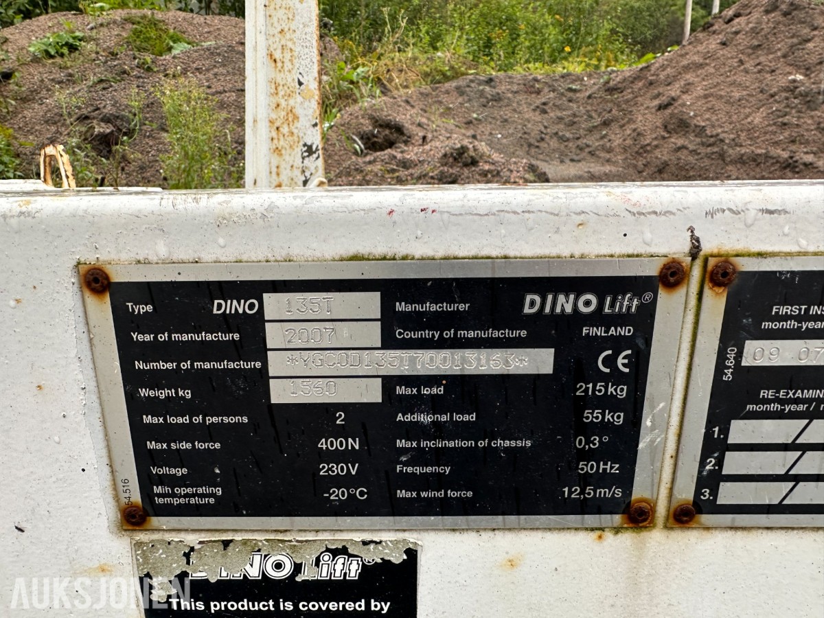 2007 Dino Lift 135T tilhengerlift, ca. 5 290 t