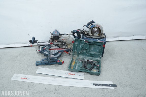 Bosch GCM 10 SD, GKS 85 og Metabo BHE 22 elektroverktøy