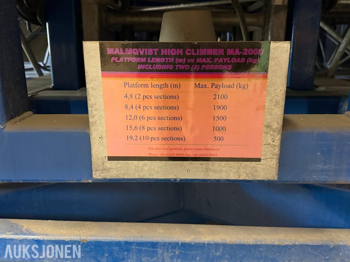 Malmqvist High Climber MA-2000 arbeidsplattform