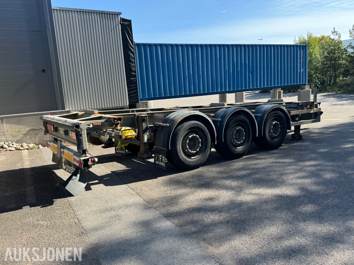 2016 HFR 3 axle centralax trailer, 3-akslet containerhenger, luftfjæring