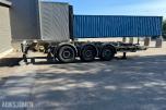 2016 HFR 3 axle centralax trailer, 3-akslet containerhenger, luftfjæring