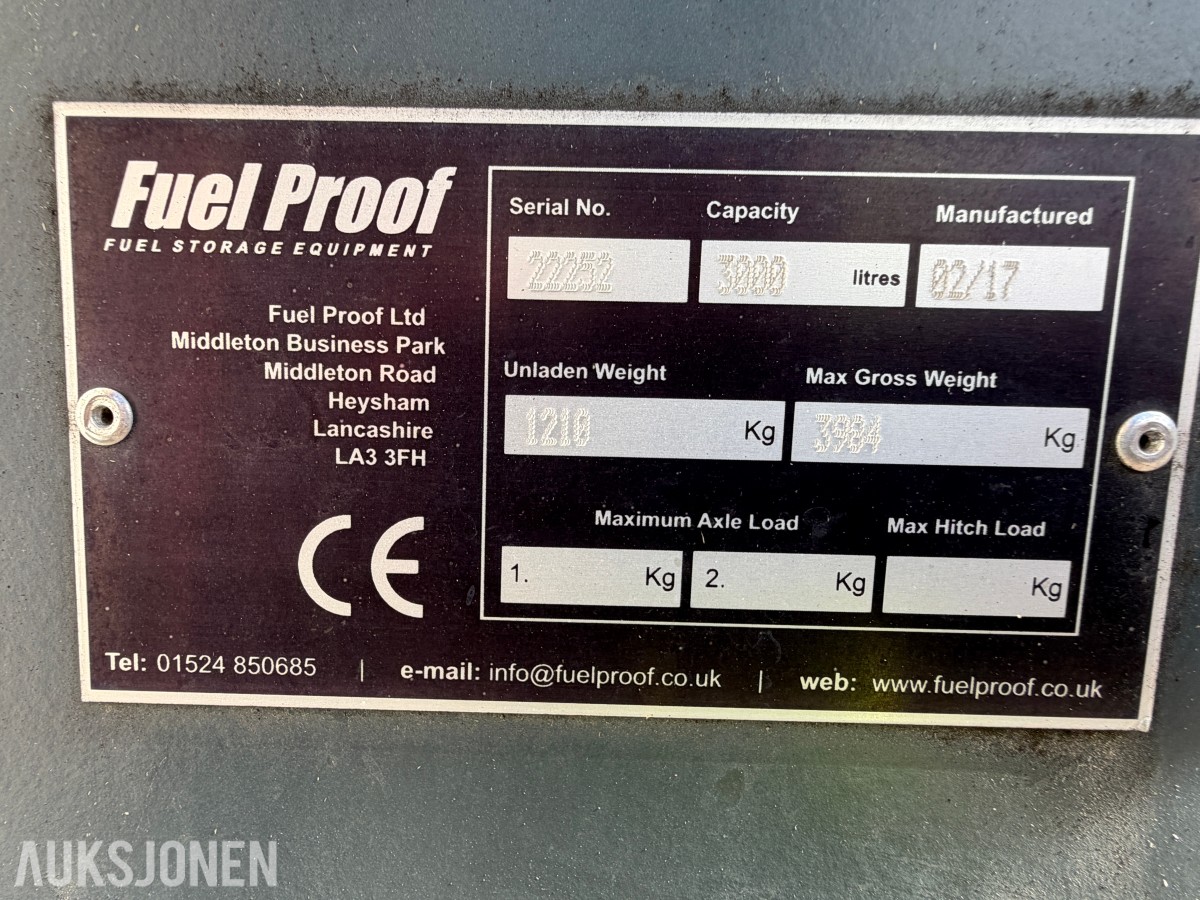 Fuel Proof 3000 liters dieseltank / med pumpeutstyr – 2017