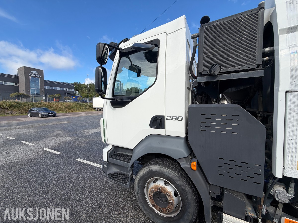 2018 Volvo FL 280 4x2 feiebil - 6 m³ påbygg - 69 250 km - Euro 6T - to sidekoster