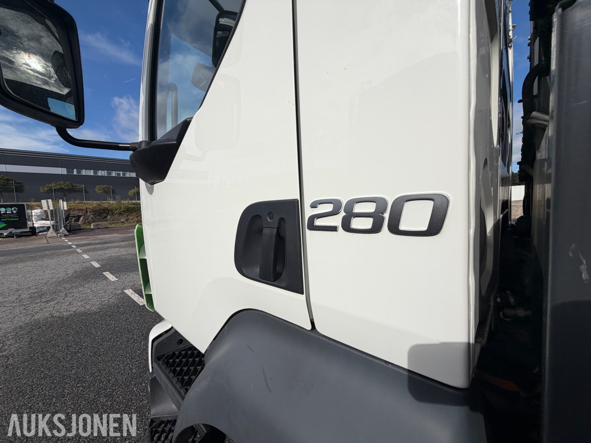 2018 Volvo FL 280 4x2 feiebil - 6 m³ påbygg - 69 250 km - Euro 6T - to sidekoster