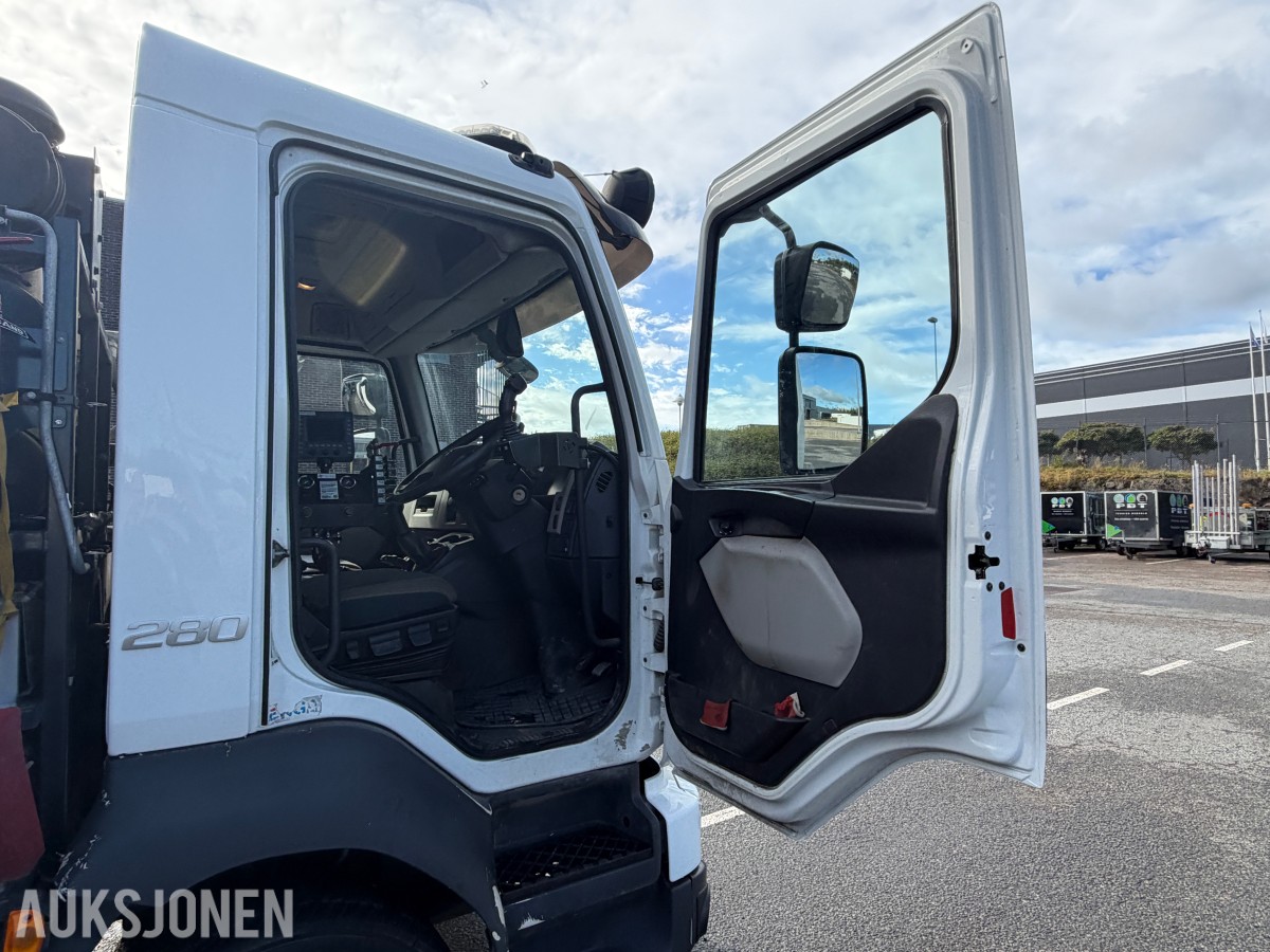 2018 Volvo FL 280 4x2 feiebil - 6 m³ påbygg - 69 250 km - Euro 6T - to sidekoster