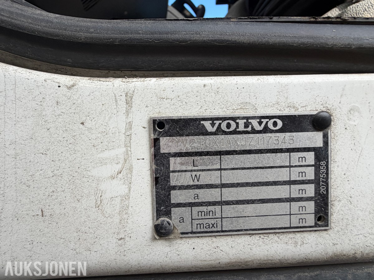 2018 Volvo FL 280 4x2 feiebil - 6 m³ påbygg - 69 250 km - Euro 6T - to sidekoster
