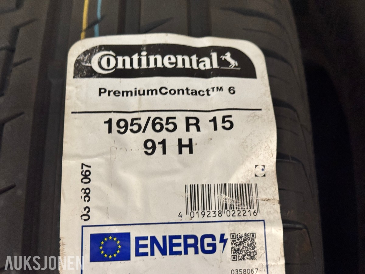 NYTT - 2 Stk. Continental PremiumContact 6 195/65 R15 Sommerdekk