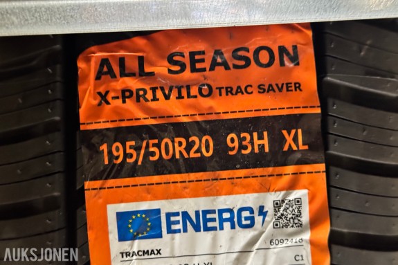 NYTT - 2 Stk. Tracmax X-Privilo Trac Saver 195/50 R20 Helårsdekk