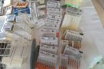 Stort parti dentalbor, endodontiske instrumenter og tannlegeutstyr