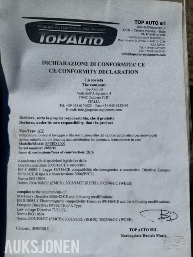 TopAuto ATF Speed 1000 girolje-skiftemaskin