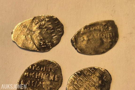 Russiske dråpekopeker i sølv 1613 til 1645 4 stk *Ingen minstepris*