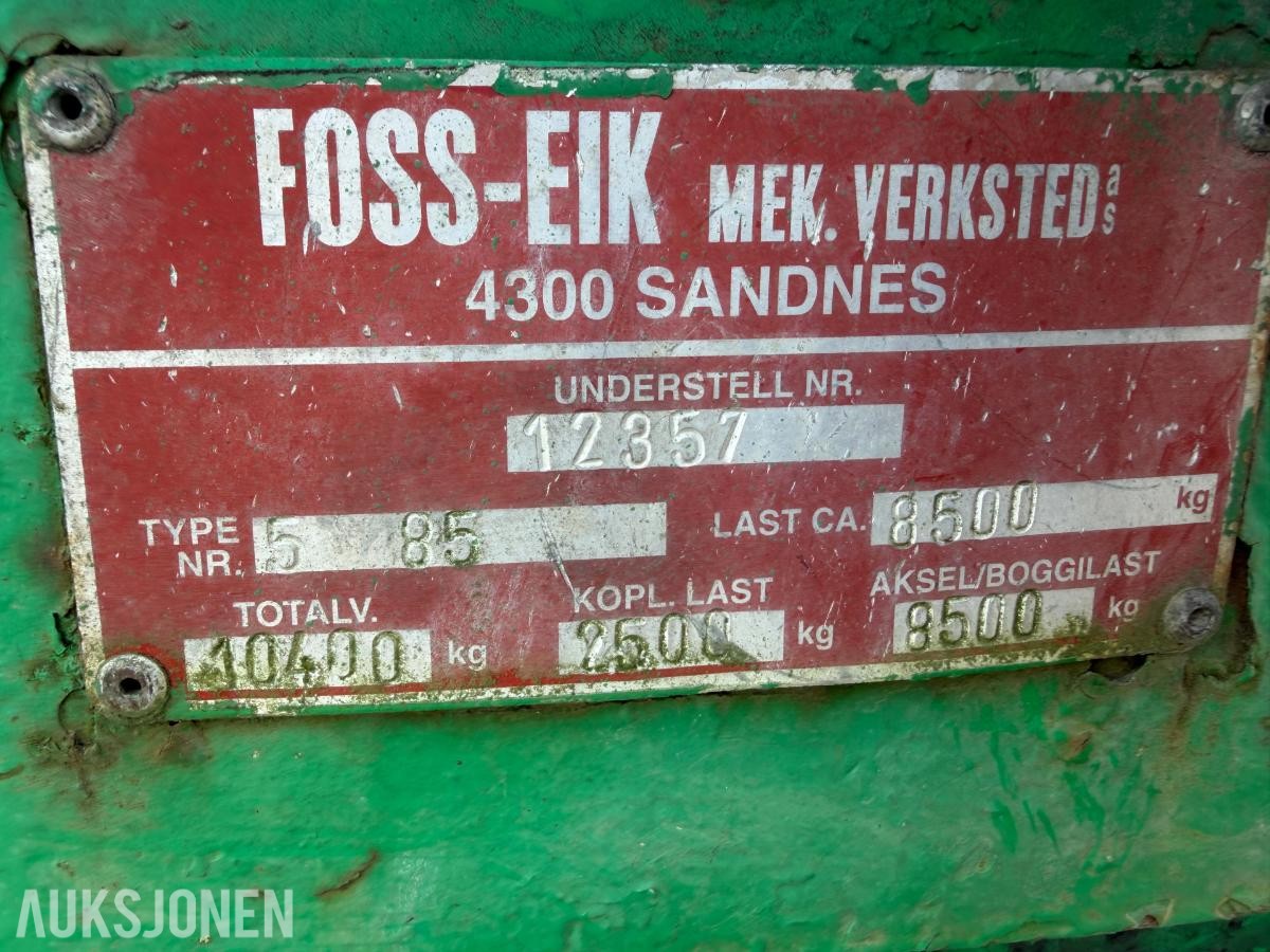 2003 Foss-Eik traktortilhenger, boggi og hydraulisk tipp