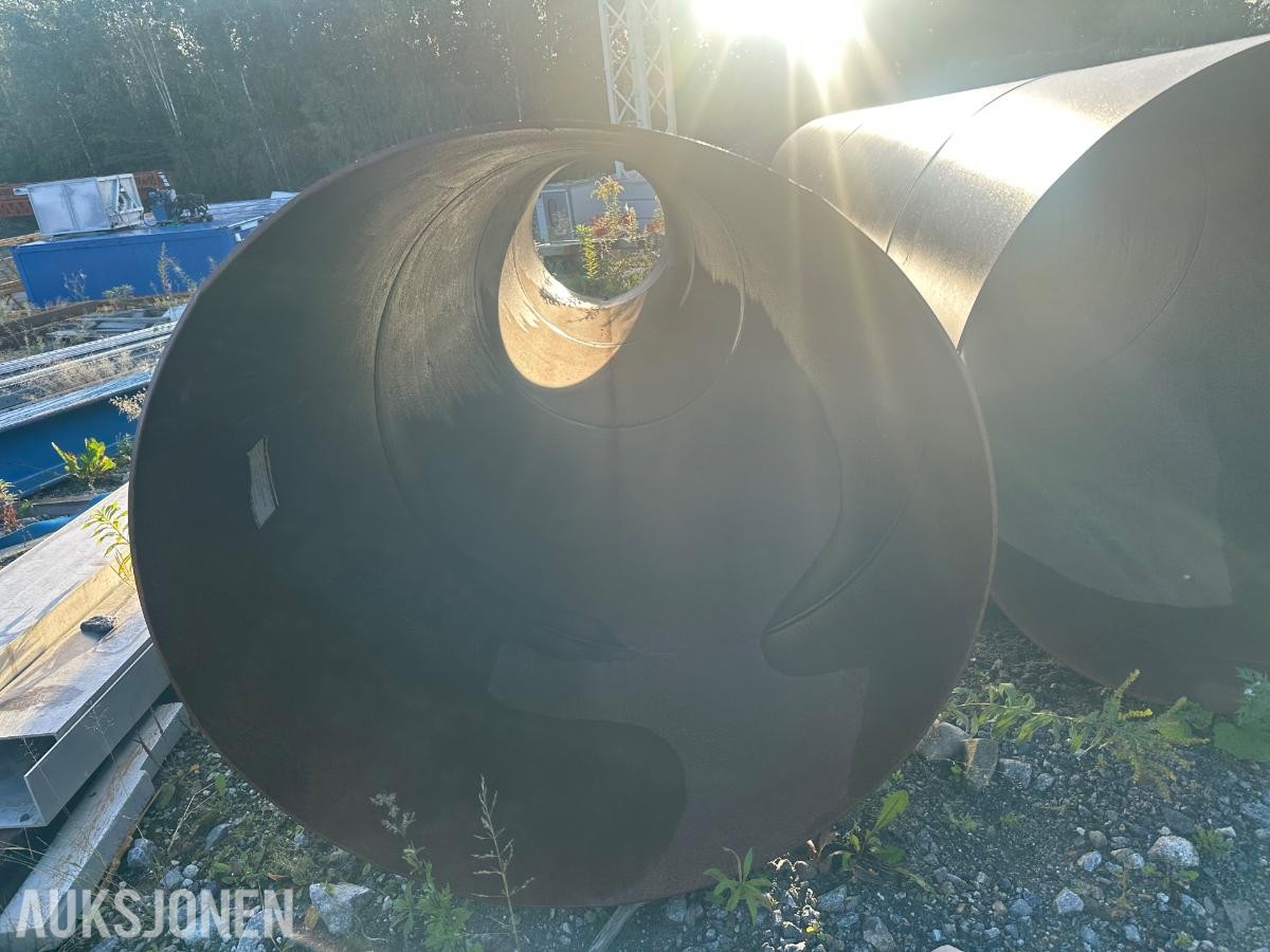 Stålrør/ kulvert rør 2 stk, 6 meter lange, 1000mm diameter
